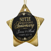 50e Jubileum voor bruiloft Keramisch Ornament (Links)