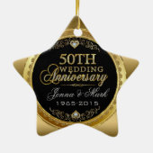50e Jubileum voor bruiloft Keramisch Ornament (Achterkant)