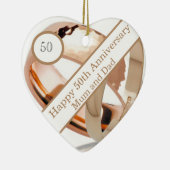 50e Jubileum voor bruiloft Keramisch Ornament (Rechts)