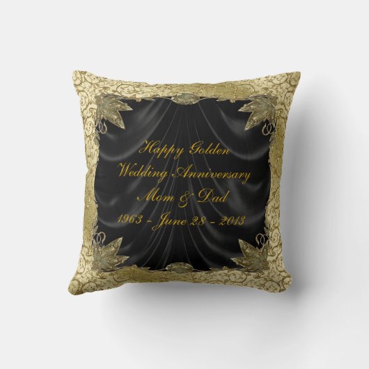 50e Jubileum voor bruiloft Kussen (Achterkant)