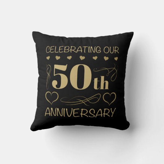 50e Jubileum voor bruiloft Kussen (Achterkant)