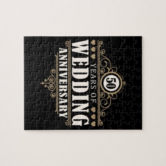 50e Jubileum voor bruiloft Legpuzzel (Horizontaal)