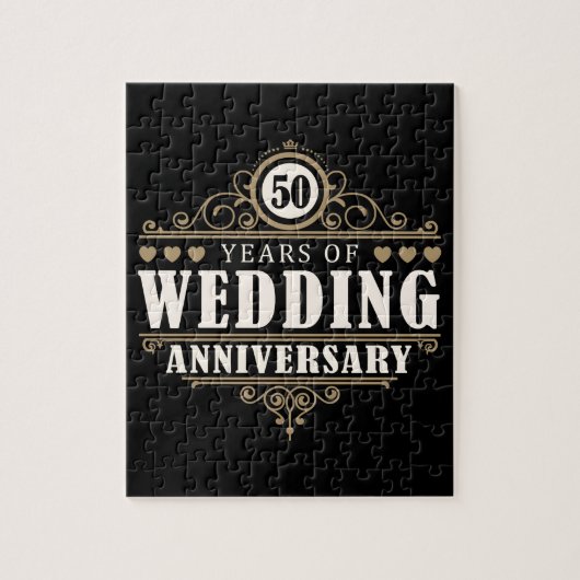 50e Jubileum voor bruiloft Legpuzzel (Verticaal)