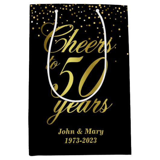 50e Jubileum voor bruiloft Medium Cadeauzakje (Voorkant)