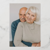 50e Jubileum voor bruiloft met Lijst Folie Uitnodiging (Achterkant)