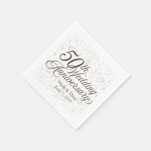 50e Jubileum voor bruiloft Napkin Servetten (Hoek)
