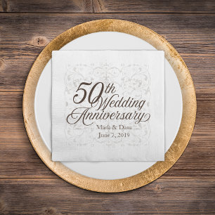 50e Jubileum voor bruiloft Napkin Servetten
