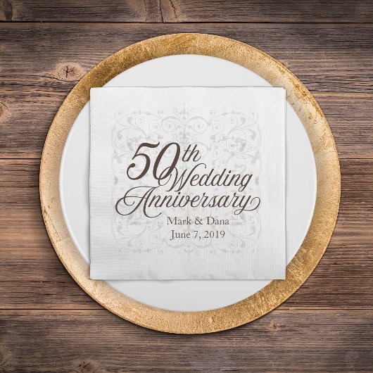 50e Jubileum voor bruiloft Napkin Servetten