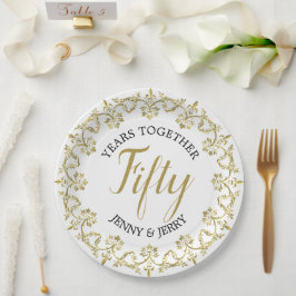 50e Jubileum voor bruiloft Papieren Bordje