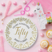 50e Jubileum voor bruiloft Papieren Bordje (Feest)