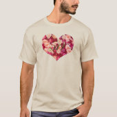 50e Jubileum voor bruiloft Pink Roses Heart T-shirt (Voorkant)
