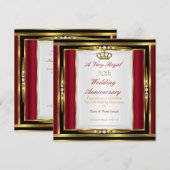 50e Jubileum voor bruiloft - Royal Red Gold Crown Kaart (Voorkant / Achterkant)
