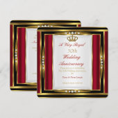 50e Jubileum voor bruiloft - Royal Red Gold Crown Kaart (Voorkant / Achterkant)
