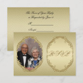 50e Jubileum voor bruiloft RSVP-kaart RSVP Kaartje (Voorkant / Achterkant)