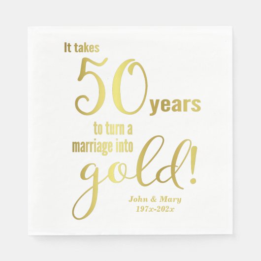 50e Jubileum voor bruiloft Servet (Voorkant)