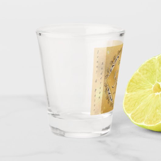50e Jubileum voor bruiloft Shot Glas (Links)