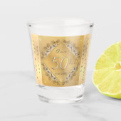 50e Jubileum voor bruiloft Shot Glas (Voorkant)