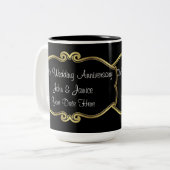 50e Jubileum voor bruiloft Tweekleurige Koffiemok (Voorkant links)