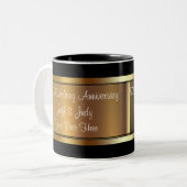 50e Jubileum voor bruiloft Tweekleurige Koffiemok (Voorkant links)