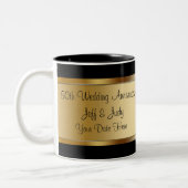 50e Jubileum voor bruiloft Tweekleurige Koffiemok (Links)