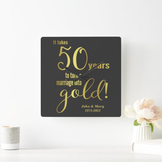 50e Jubileum voor bruiloft Vierkante Klok (Huis)