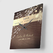 50e Jubileum voor bruiloft Vierkante Klok (Hoek)