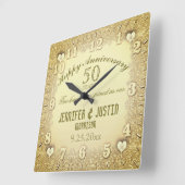 50e Jubileum voor bruiloft Vierkante Klok (Hoek)