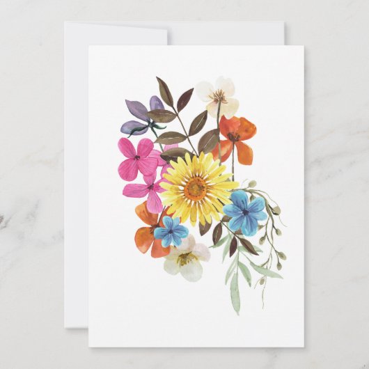 50e Jubileum voor bruiloft Wilde bloem Kaart (Achterkant)