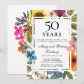 50e Jubileum voor bruiloft Wilde bloem Kaart (Voorkant / Achterkant)