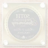 50e Jubileum voor bruiloft - zwart & goud Glazen Onderzetter (Achterkant)