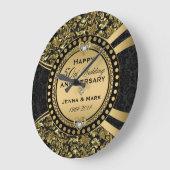 50e Jubileum voor bruiloft - zwart & goud Grote Klok (Hoek)