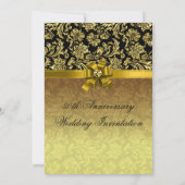 50e Jubileum voor bruiloft - zwart & goudDamascus  Kaart (Achterkant)