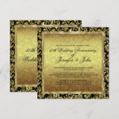 50e Jubileum voor bruiloft, zwart & goudmaskers Kaart (Voorkant / Achterkant)