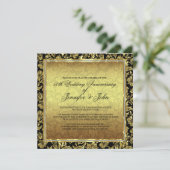 50e Jubileum voor bruiloft, zwart & goudmaskers Kaart (Staand voorkant)