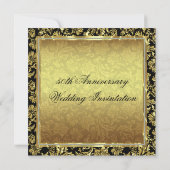 50e Jubileum voor bruiloft, zwart & goudmaskers Kaart (Achterkant)