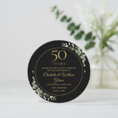 50e Jubileum voor bruiloft - Zwarte gouden groene  Save The Date (Staand voorkant)