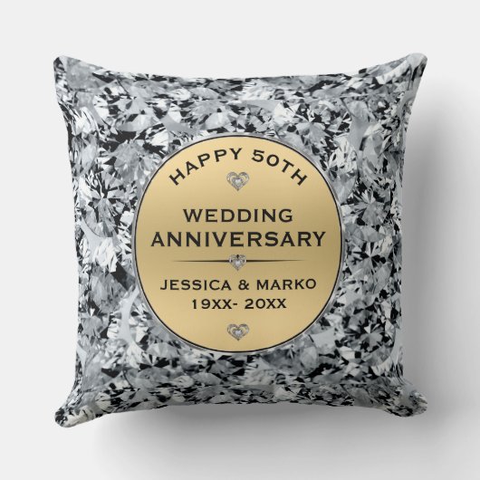50e Jubileum voor gouden en witte diamanten Kussen (Achterkant)