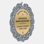 50e Jubileum voor gouden en witte diamanten Ornament Kaart (Rechts)