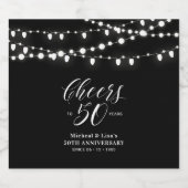 50e Jubileum voor gouden en zwarte kazen Sparkling Wijnetiket (Enkel label)