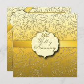 50e Jubileum voor het huwelijk - Golden Kaart (Voorkant / Achterkant)