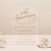 50e Jubileum voor het weddenschap met de Golden Acryl Uitnodigingen