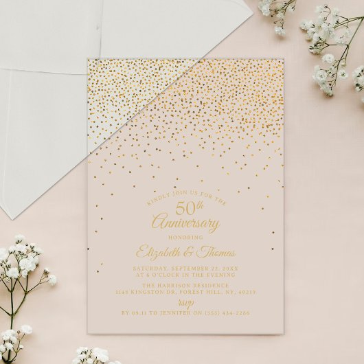 50e Jubileum voor het weddenschap met de Golden Acryl Uitnodigingen