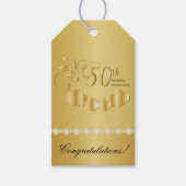 50e Jubileum voor het weddenschap met de Golden Cadeaulabel (Voorkant)