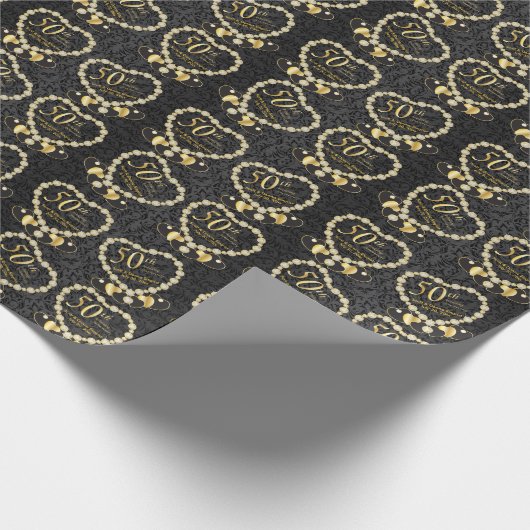 50e Jubileum voor het weddenschap met de Golden |  Cadeaupapier (Hoek)