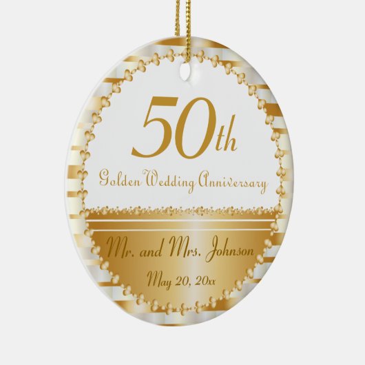 50e Jubileum voor het weddenschap met de Golden |  Keramisch Ornament (Rechts)