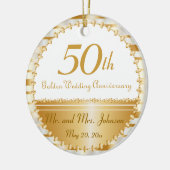 50e Jubileum voor het weddenschap met de Golden |  Keramisch Ornament (Links)