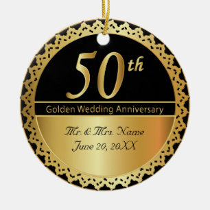 50e Jubileum voor het weddenschap met de Golden Keramisch Ornament