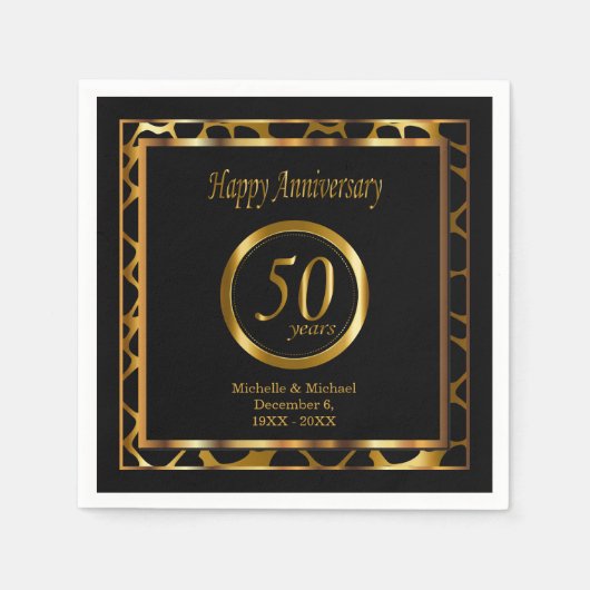50e Jubileum voor het weddenschap met de Golden | Servetten (Voorkant)