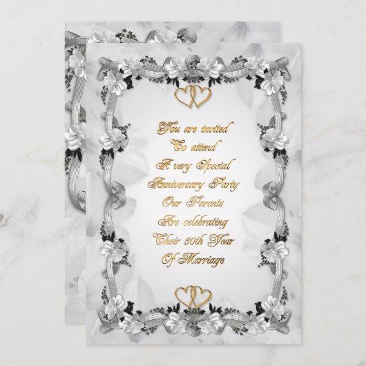 50e Jubileum voor ouderenuitnodiging Kaart (Voorkant / Achterkant)