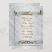 50e Jubileum voor ouders uitnodiging gouden rozen (Voorkant / Achterkant)